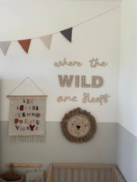 Where The Wild One Sleeps Sign, Nursery Wall Decor, Wooden & Acrylic - image 1