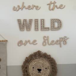 Where The Wild One Sleeps Sign, Nursery Wall Decor, Wooden & Acrylic - thumbnail 2