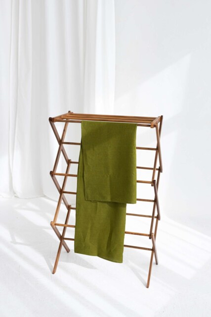 Large Moss Green Linen Bath Towel, Soft Absorbent Sheet - image 1