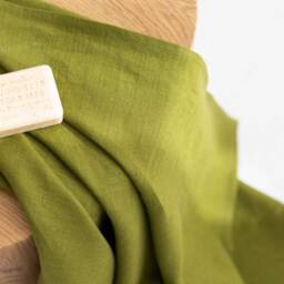 Large Moss Green Linen Bath Towel, Soft Absorbent Sheet - thumbnail 3