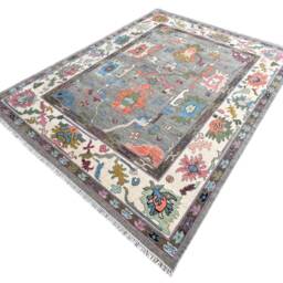Exquisite Gray Modern Oushak Hand Knotted Rug 4x6, 5x8, 6x9, 8x10, 9x12, 10x14 Ft Handmade Rugs For Living Room - Antique Contemporary Rug - thumbnail 2