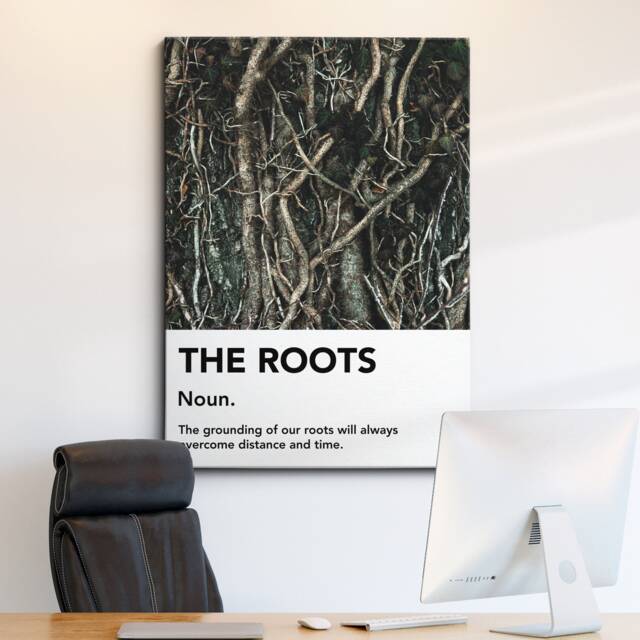 The Roots Definition Quote Minimal Motivational Inspirational, Framed Canvas Wall Art Poster Print, Home Office & Room Decor, Gift Idea - image 1