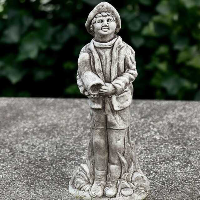 Concrete Traveler Sculpture Stone Wanderer Statue Cement Explorer Figurine Garden Decoration Outdoor Adventure Ornament Handmade Man Decor - image 1