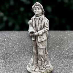 Concrete Traveler Sculpture Stone Wanderer Statue Cement Explorer Figurine Garden Decoration Outdoor Adventure Ornament Handmade Man Decor - thumbnail 3