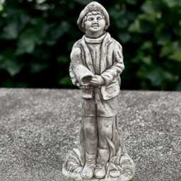 Concrete Traveler Sculpture Stone Wanderer Statue Cement Explorer Figurine Garden Decoration Outdoor Adventure Ornament Handmade Man Decor - thumbnail 1