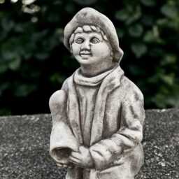 Concrete Traveler Sculpture Stone Wanderer Statue Cement Explorer Figurine Garden Decoration Outdoor Adventure Ornament Handmade Man Decor - thumbnail 2