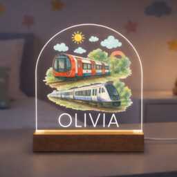 Personalized Led London Trains Night Light, Kids Bedroom Decor, Nursery Lamp, Birthday Train Gift - thumbnail 4