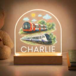 Personalized Led London Trains Night Light, Kids Bedroom Decor, Nursery Lamp, Birthday Train Gift - thumbnail 2