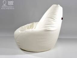 Eco Leather Bean Bag Chair Cover Minimalist Lounge Seating - No Filler