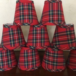 Red Tartan Chandelier Lampshade Custom Plaid Shade - thumbnail 3