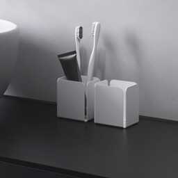 steel Toothbrush Holder Modern Bathroom Organizer - Brush Cup - thumbnail 3