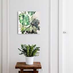Exotic Leaves Key Cabinet For Home, Green Industrial Box, Modern Flowers & Plants, Nature Lovers