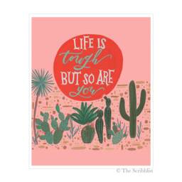 Life Is Tough Hand Lettered Watercolor Painting - Print 8x10 - thumbnail 3