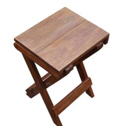 Handmade Philippine-Mahogany Folding Stool, Footstool Or Side-Table - thumbnail 1