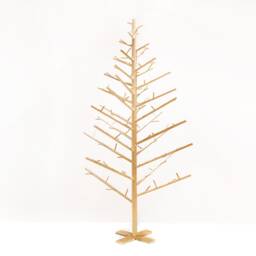 Minimalist Wood Dowel Christmas Tree Kit - Handmade Scandinavian Holiday Decor - 4 Ft - thumbnail 2