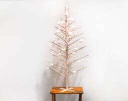 Minimalist Wood Dowel Christmas Tree Kit - Handmade Scandinavian Holiday Decor - 4 Ft