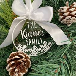 Personalised Family Christmas Bauble Acrylic Snowflake Ornament - thumbnail 3