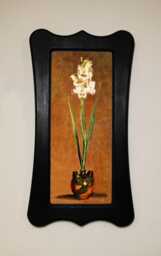 Black Wooden Framed Picture, Art Nouveau Style, Claude Monet, Gladiolus, Print, Wall Hanging Home Decor - thumbnail 1