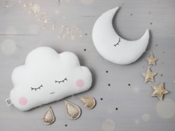 Baby Cloud Mobile ~ Crescent Moon Nursery Decor - thumbnail 1