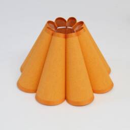 Handmade Orange Pleated Lampshade Cotton Linen Acrylic, Custom Made - thumbnail 3