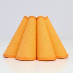 Handmade Orange Pleated Lampshade Cotton Linen Acrylic, Custom Made