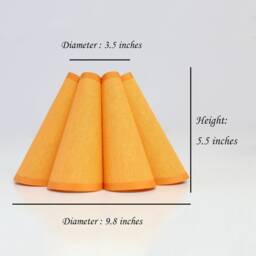 Handmade Orange Pleated Lampshade Cotton Linen Acrylic, Custom Made - thumbnail 2