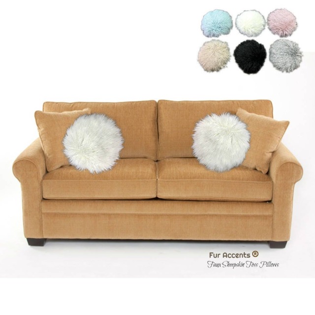 Mongolian Faux Fur Pillow - Shaggy Llama Accent Toss - image 1