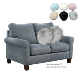 Mongolian Faux Fur Pillow - Shaggy Llama Accent Toss - thumbnail 2