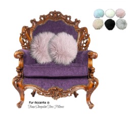 Mongolian Faux Fur Pillow - Shaggy Llama Accent Toss - thumbnail 3