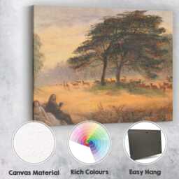 Deer Park Landscape Romantic Countryside Scene Painting Canvas Wall Art Print Decor Picture Ready To Hang - thumbnail 2