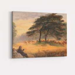 Deer Park Landscape Romantic Countryside Scene Painting Canvas Wall Art Print Decor Picture Ready To Hang - thumbnail 4