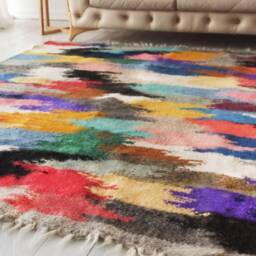 Hand Hooked Wool Rug Scandinavian Nursery Decor 100x200cm - thumbnail 3