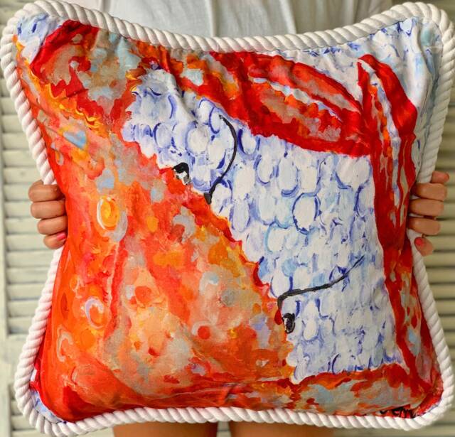 Crab Pillow With Insert Or Without Insert, Coastal Home Decor, Maryland Pillow, Beach House Pillow, 20 X 20 - image 1