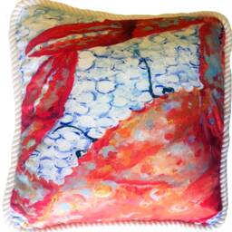 Crab Pillow With Insert Or Without Insert, Coastal Home Decor, Maryland Pillow, Beach House Pillow, 20 X 20 - thumbnail 2