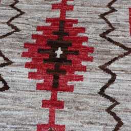 2'6x8'4 Ft Runner Rug, Natural Colors Southwestern Design Navajo Afghan Hand Knotted Wool Rug, Gray Brown Beige Red, Kitchen, Hallway - thumbnail 3