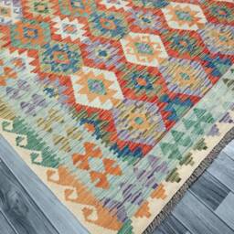 Kilim Rug Classic, Handmade Artisan Afghan Turkish Navajo Natural Wool 302x201 cm - thumbnail 3