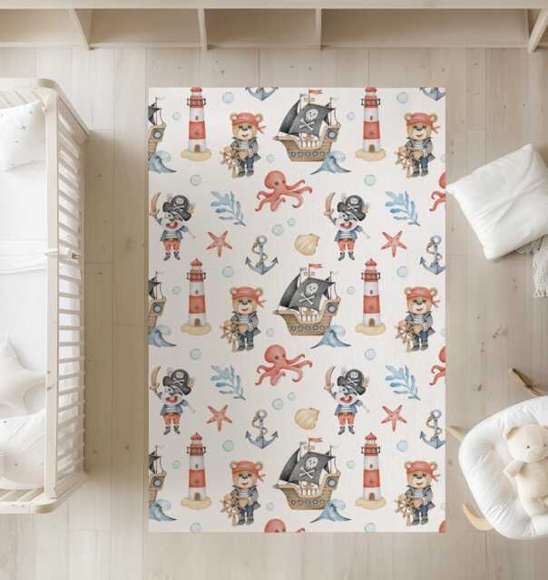 Pirate Ship - Bears Rug, Carpet, Kids Decor, Children's Room Decor, Kids Carpet - image 1