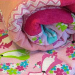 Pink Fox Baby Quilt Flannel Forest Animal Nursery Blanket - thumbnail 2