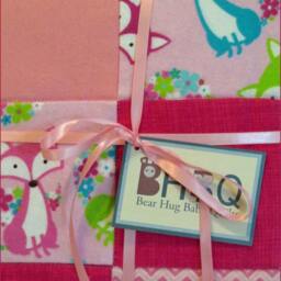 Pink Fox Baby Quilt Flannel Forest Animal Nursery Blanket - thumbnail 3