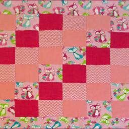 Pink Fox Baby Quilt Flannel Forest Animal Nursery Blanket - thumbnail 4
