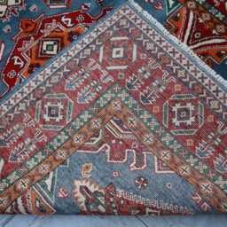 5x7 Ft Afghan Luxury New Area Rug, Medallion Kazak Geometric Rug, Hand Knotted Rug For Living Room - thumbnail 4