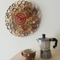Wall Clock, Fall Decor For Wall, Paper Christmas Gifts, Autumn Home, Brown Orange Burnt Silent Clock - thumbnail 3