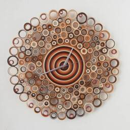 Wall Clock, Fall Decor For Wall, Paper Christmas Gifts, Autumn Home, Brown Orange Burnt Silent Clock - thumbnail 2