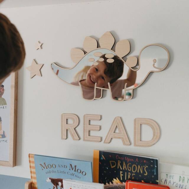 Dinosaur Shatterproof Mirror Perfect Gift For Bedroom & Nursery Stegosaurus Dino Decor - image 1