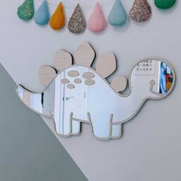 Dinosaur Shatterproof Mirror Perfect Gift For Bedroom & Nursery Stegosaurus Dino Decor - thumbnail 3