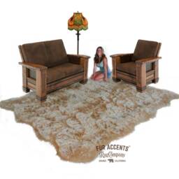 Plush Faux Fur Area Rug - Shaggy Sheepskin Style, Country Edge - thumbnail 1