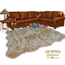 Plush Faux Fur Area Rug - Shaggy Sheepskin Style, Country Edge - thumbnail 3