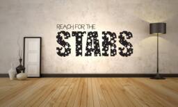 Reach For The Stars - Wall Sticker Contemporary Vinyl Decal Inspirational - thumbnail 1