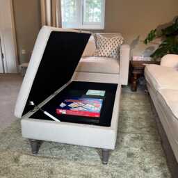 Custom Storage Ottoman Footstool Table, Stylemegan - thumbnail 3