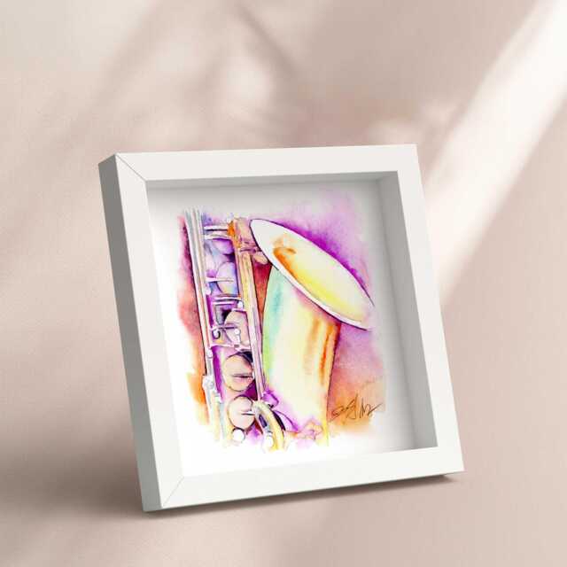 Iridescent Tenor Saxophone - Musical Instrument Painting By Jamie Hansen - image 1